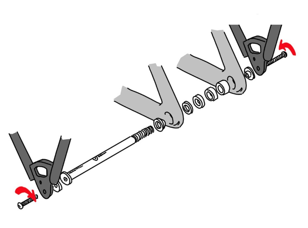 Tubus adapateur axe pour montage porte bagages