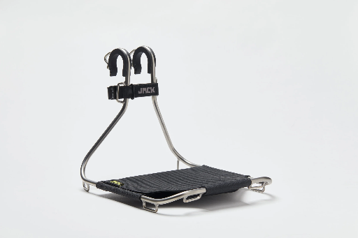 [CJACK-BNGY-X1] Wholegrain cycle Jack the bike rack couleur Argent  avec élastiques jaunes 